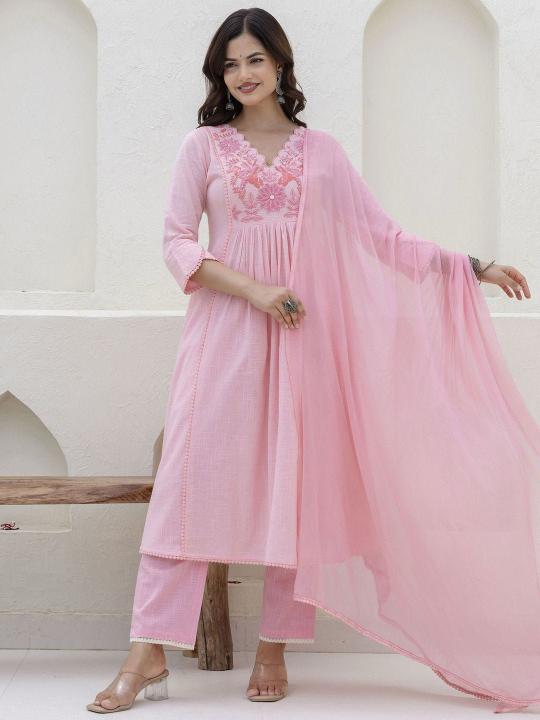 Jaipuri a-line 3pcs wholesale kurti manufacturers in chennai